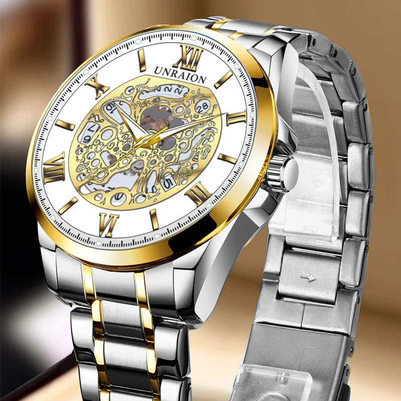 

[Official genuine] Full automatic watch Men's hollow quartz watch Calendar waterproof luminous men's business
