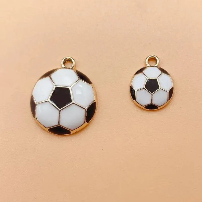

10 шт. забавные эмалевые Подвески в виде футбольного мяча Спортивные Подвески подходят для ожерелий DIY ювелирные изделия ручной работы фурнитура