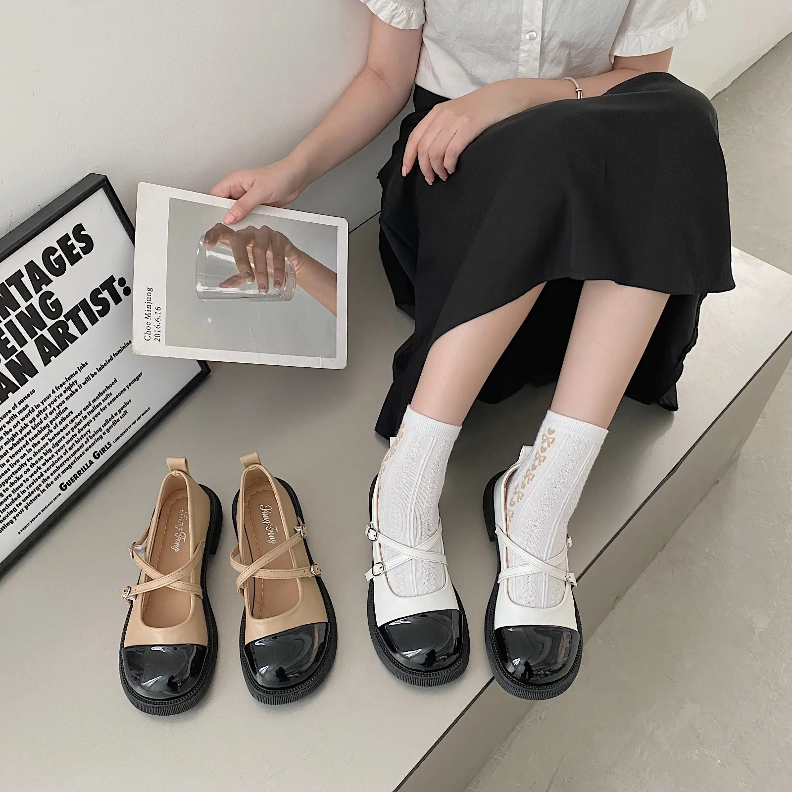 

Women Lolita Mary Jane Shoes 2022 Summer New Fashion Girl Casual Flats Shoe Female Student Sandals Cute Jk Uniform Mujer Zapatos