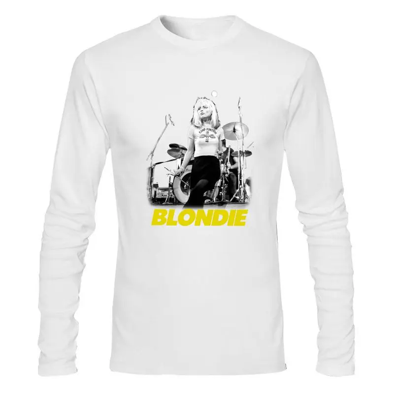 

2022 Mens Clothes Blondie Funtime T-Shirt Mens Licensed Rock N Roll Music Band Retro Black Tops Tee Shirt Streetwear Casual