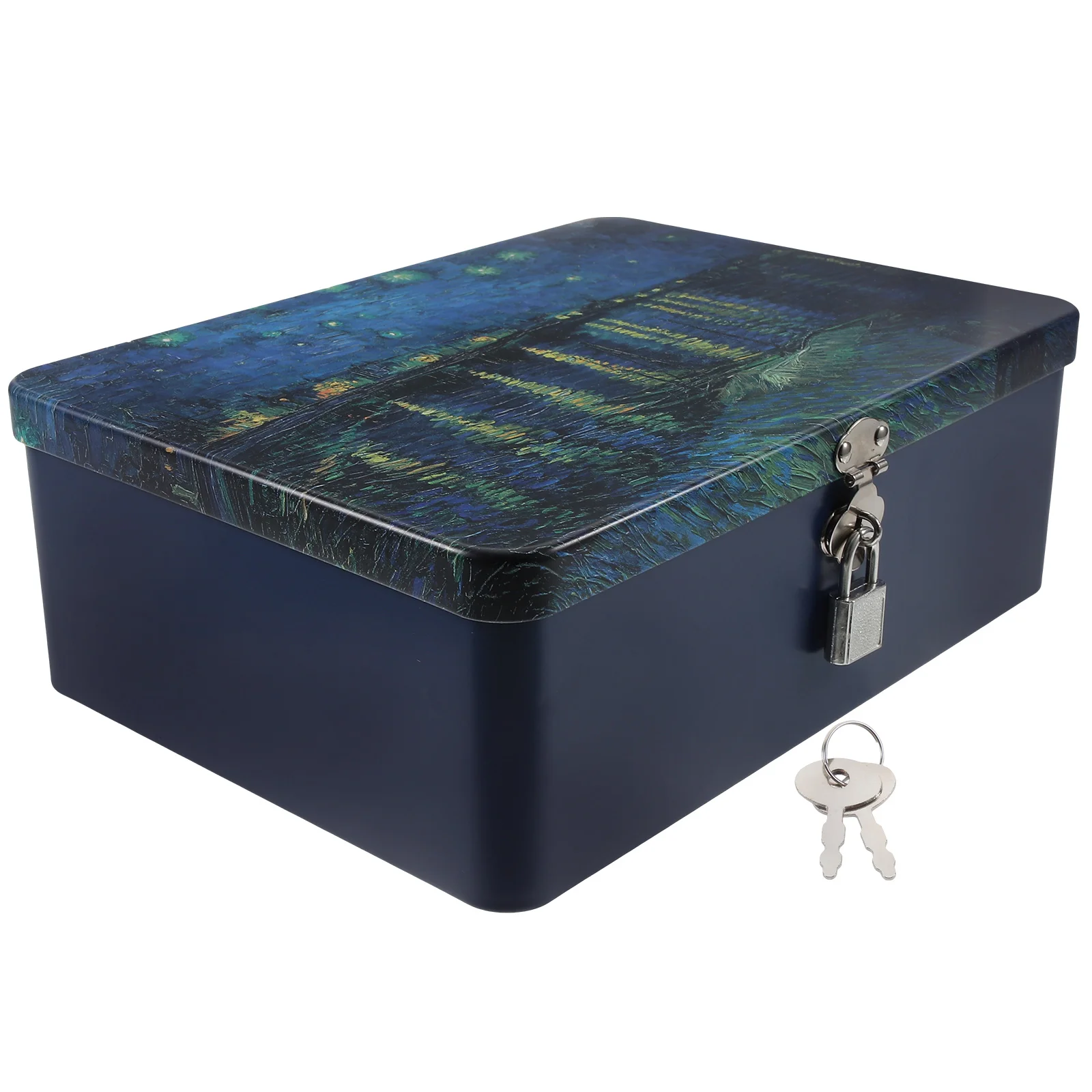 

Locking Keepsake Box Tinplate Storage Box Padlock Storage Tin Canister Retro Candies Jars Can Gift Case