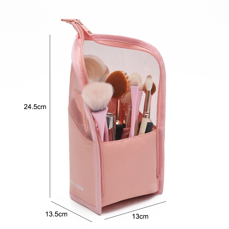 1 шт. прозрачная косметичка на молнии с подставкой для женщин |