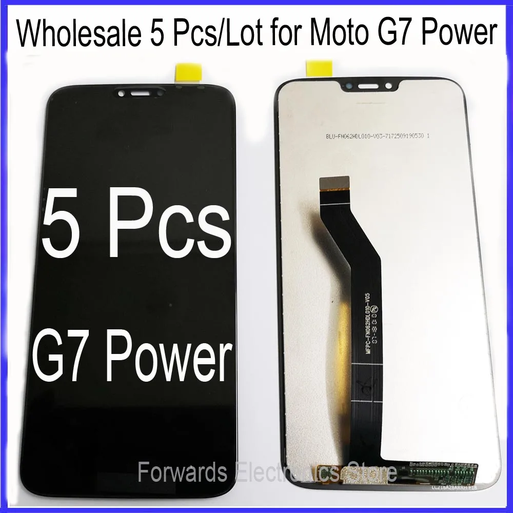 Оптовая продажа 5 шт./лот для Moto G7 мощный ЖК-дисплей с сенсорным дигитайзером в