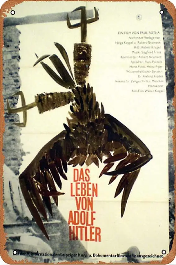 Металлическая жестяная вывеска Жизнь Адлифа фильмы Гитлера 8x12 дюймов настенный