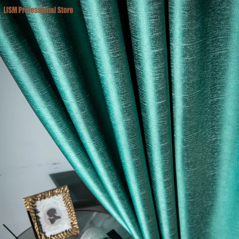 

Curtains for Living dining Room Bedroom Nordic Retro Houndstooth Guccio Curtain Double-sided Plain Curtain