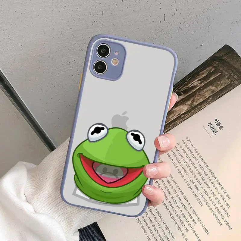 

kermit the frog Phone Case for iPhone X XR XS 7 8 Plus 11 12 13 pro MAX 13mini Translucent Matte Case