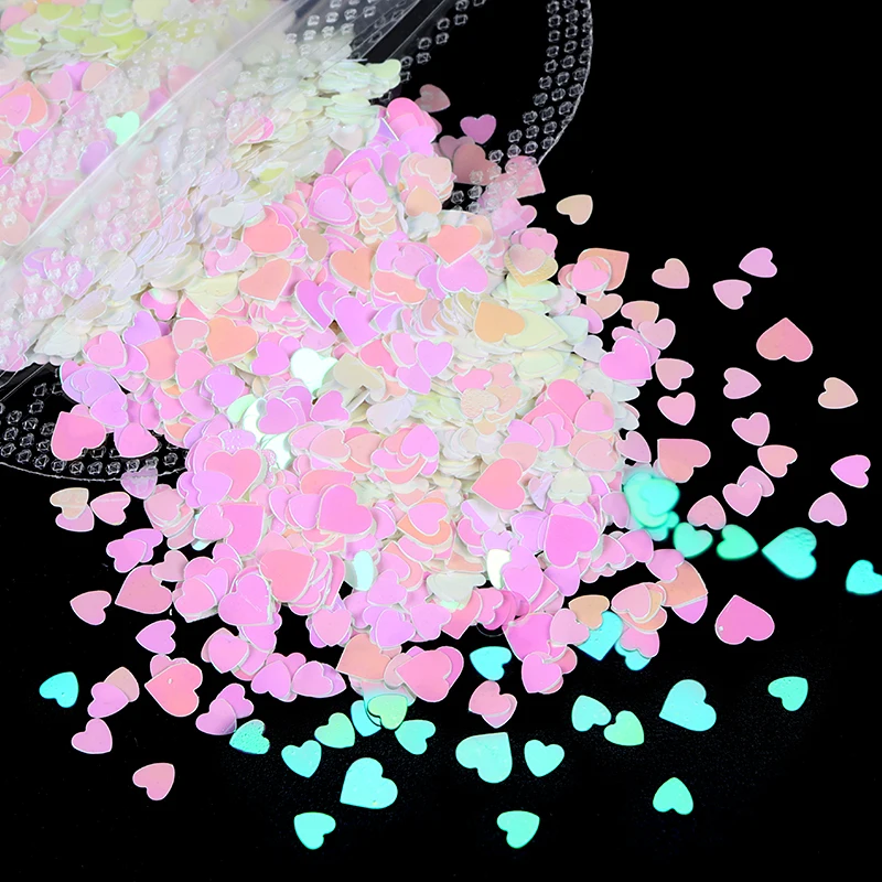

Mermaid Love Heart Resin Sequins Molds DIY Epoxy Silicone Resin Mold Sky Blue Pink Glitter Craft Nail Sequins For Jewelry Making