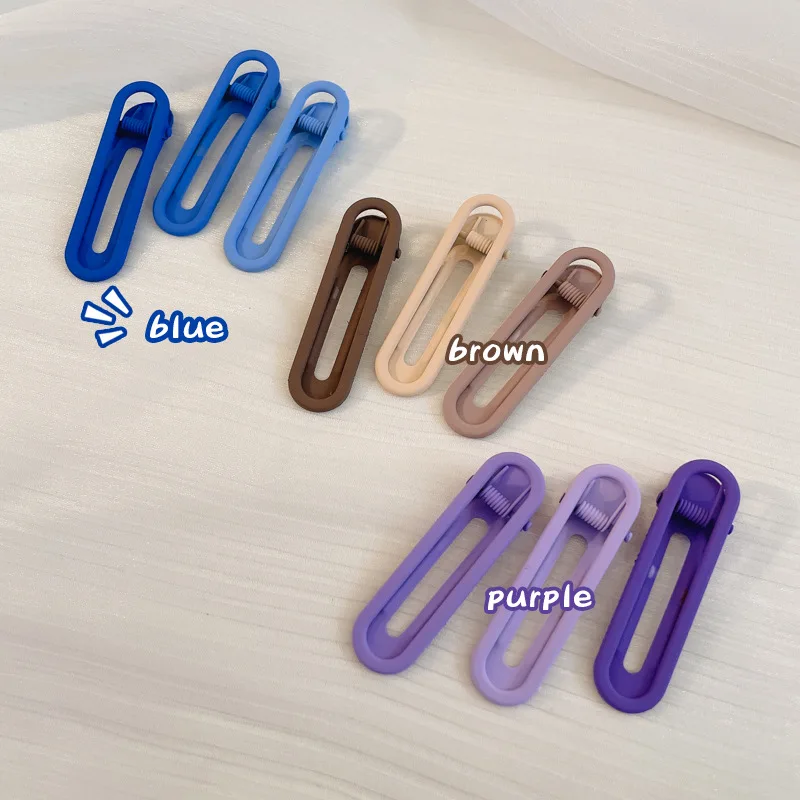 

3Pcs/Set Hair Accessories Candy Color Gradient Metal Hairpin Female Side Clip Duckbill Clip One Word BB Clip Bangs Clip Headdres