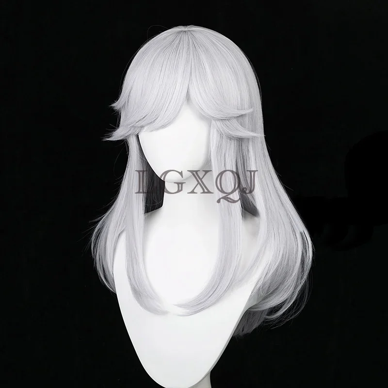 Cyno Косплей Genshin Impact Sumeru Парик 60 см Длинные Серебристо-Белые Термостойкие Волосы