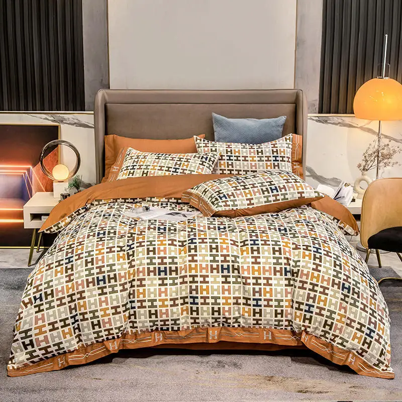 

Роскошный классический Комплект постельного белья с вышивкой в европейском стиле, теплый хлопковый комплект постельного белья, пододеяльн...