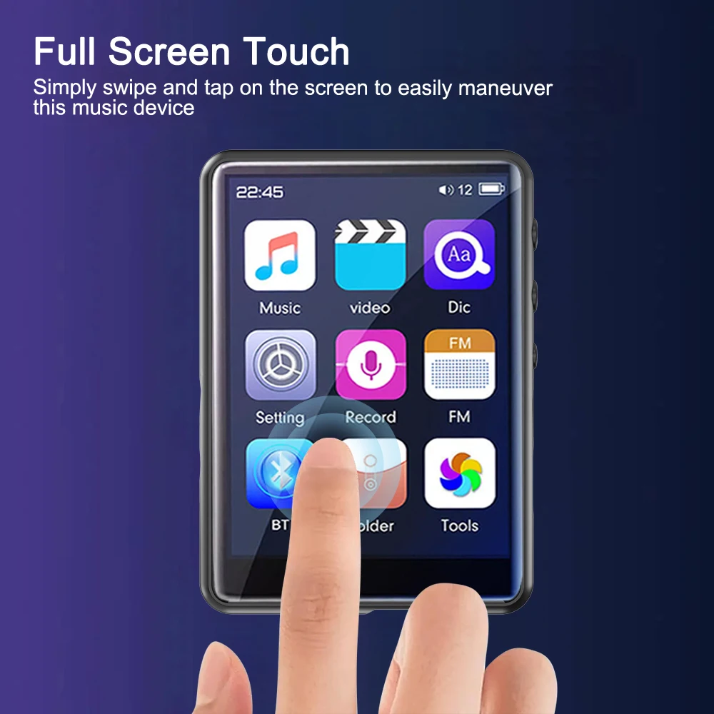 Mp3-плеер с Полноразмерным экраном 2 4 дюйма Bluetooth Hi-Fi стереоколонка без потерь