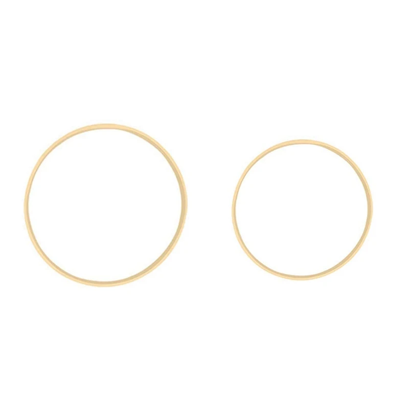 

2PCS Dream Bamboo Rings,Wooden Circle Round Catcher DIY Hoop For House Garden Plant Decor Hanging Basket, 13Cm & 20.5Cm