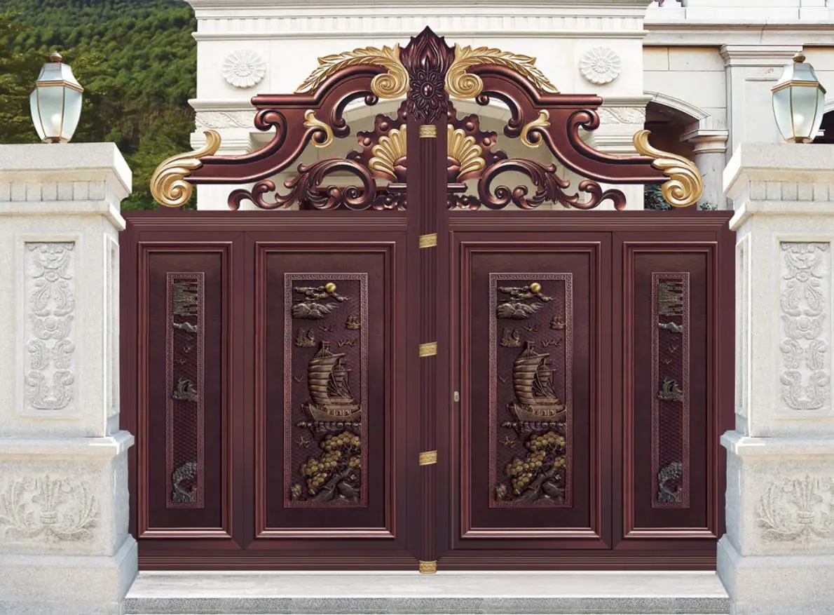 

Домашняя вилла, подъездная дорожка, кованые стальные металлические алюминиевые ворота, раздвижные автоматические железная дверь для дома, виллы Hc-Ag6