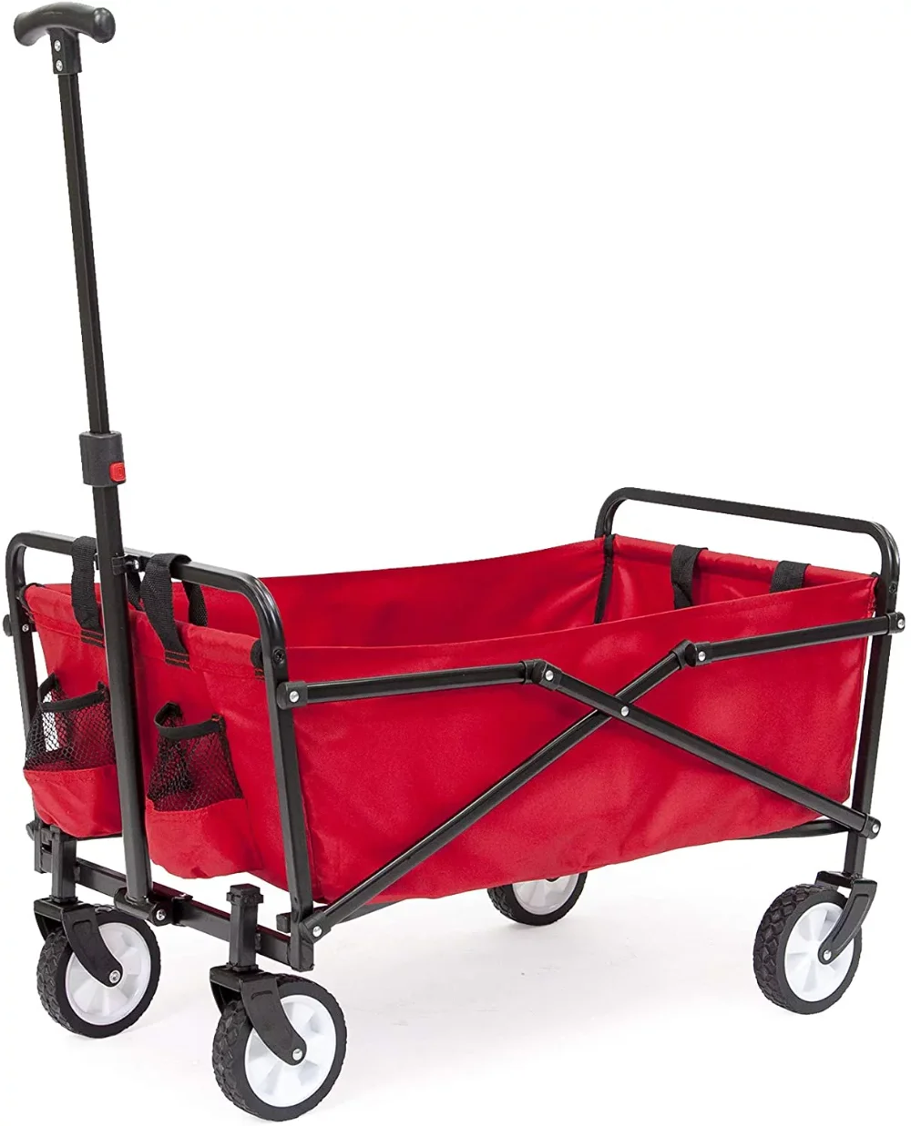 Seina Collapsible Folding Wagon with Straps | Utility Cart, Portable, Lightweight, Fold up, for Groceries, Laundry, Sports