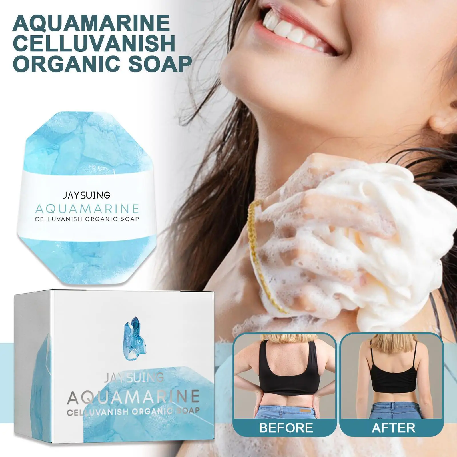 

100g Slimming Soap Moisturizing Nourishing Body Skin Irregular Celluvanish Soap Shape Soap Aquamarine Whitening Anti-aging J7U3