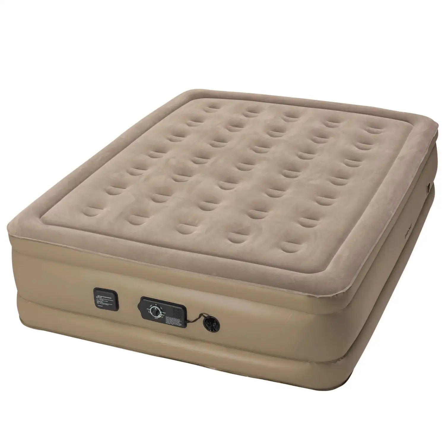 

Raised 18" Inflatable Queen Air Mattress w/ NeverFlat , Beige