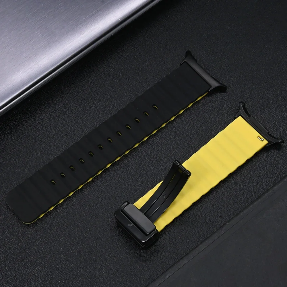 Silikonowa bransoletka Ocean Loop do zegarka Samsung Galaxy Ultra 47 mm Magnetyczny męski pasek SAMSUNG GALAXY ULTRA 47MM No Gaps Band