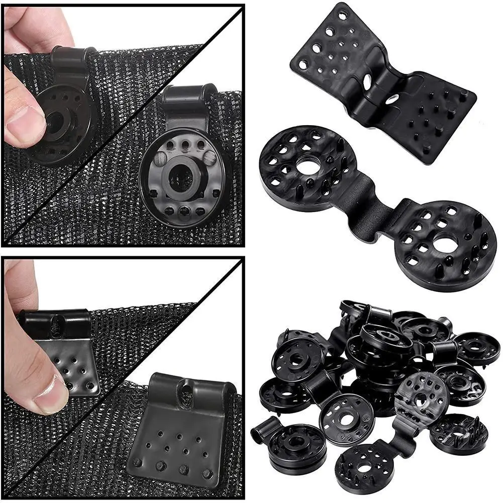 

Parasol Net Clip Garden Tools Greenhouse Shade Cloth Plastic Clamp Grommet Installation Hook 50pcs
