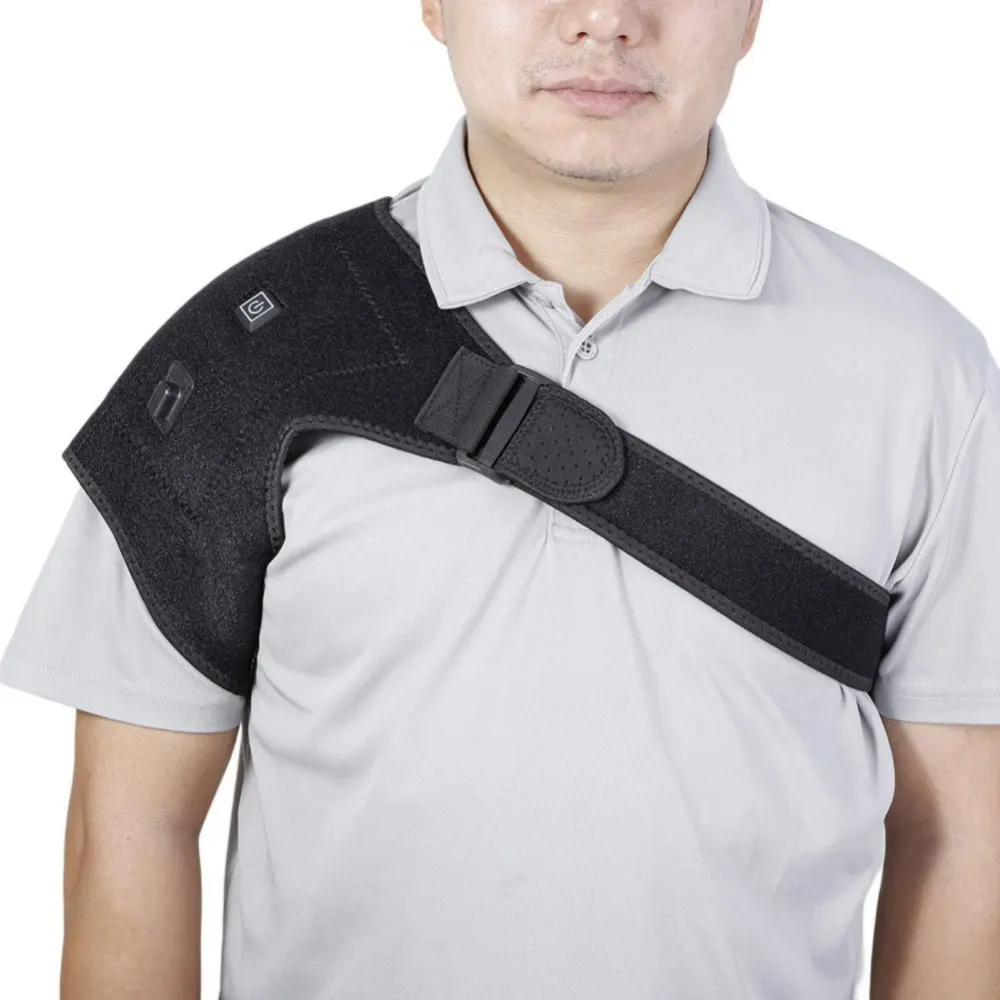 

USB Charging Heated Shoulder Supports Pain Relief Relax Muscle 3 Heating Setting Hot Cold Therapy Shoulder Compression Sleeve