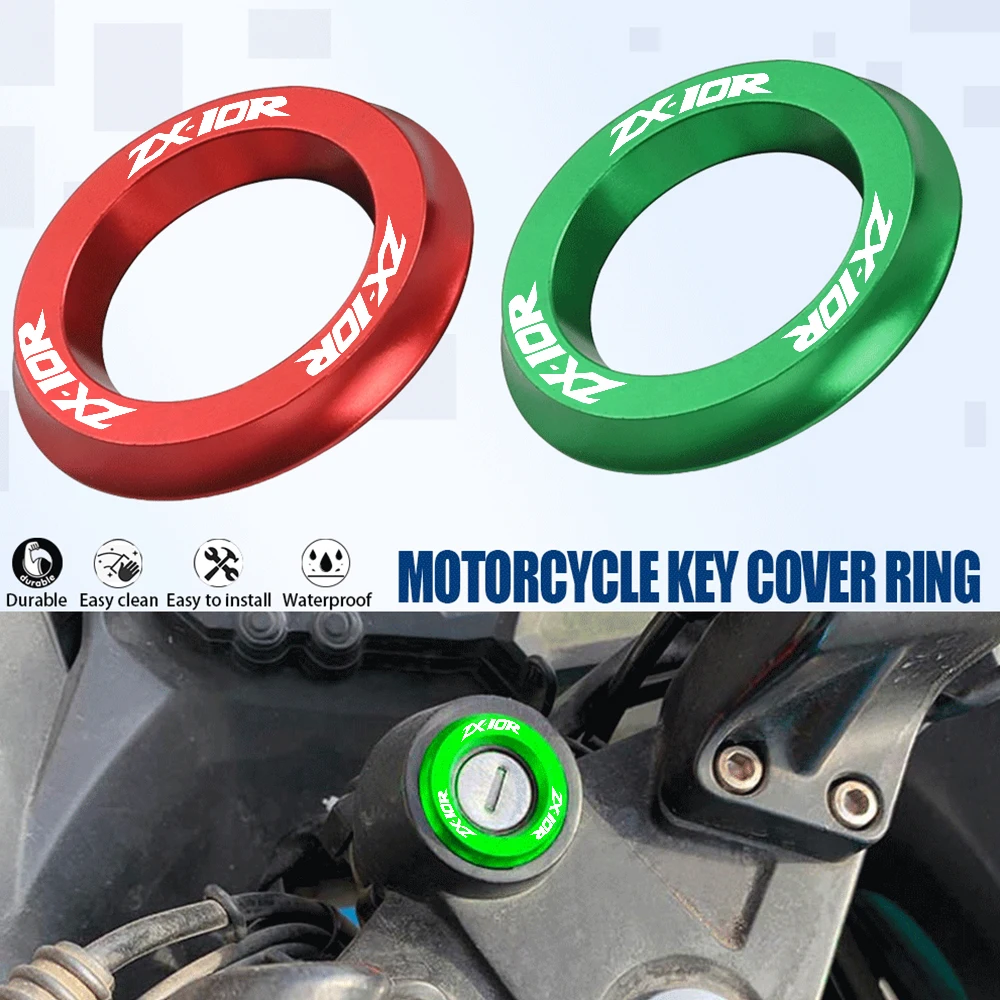 

For Kawasaki ZX10R ZX 10R ZX-10R 2004-2016 2015 2014 2013 2012 2011 Motorcycle CNC Keychain Ignition Switch Cover Ring Protector