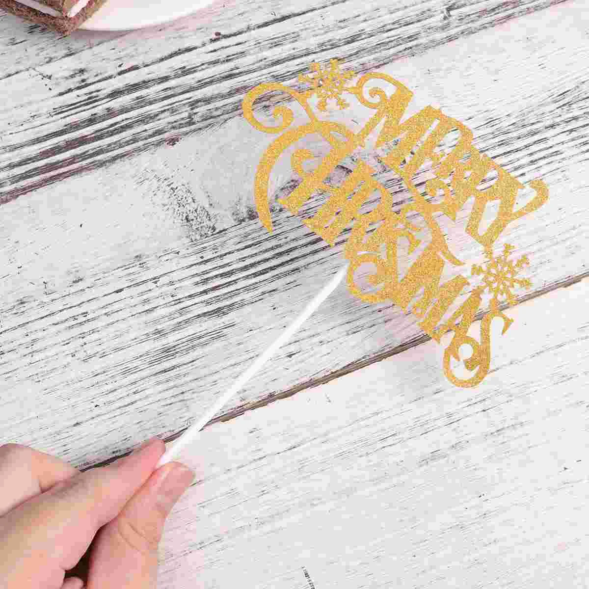 

Christmas Cupcakedecorations Picks Merry Party Topper Glitterletters Birthday Animal Toothpick Holiday Decor Decoration Feet