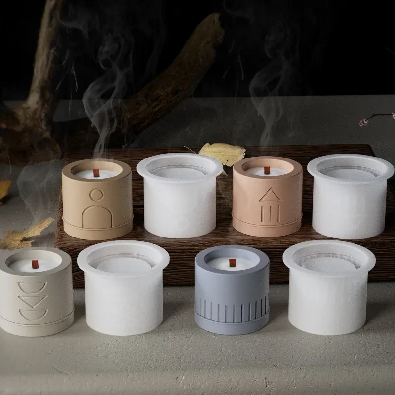 Бетонная чашка для свечей силиконовая форма сделай сам цилиндр с геометрическим