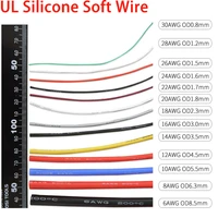 5m heat resistant cable 30 28 26 24 22 20 18 16 15 14 13 12 10 awg ultra soft silicone wire high temperature flexible copper