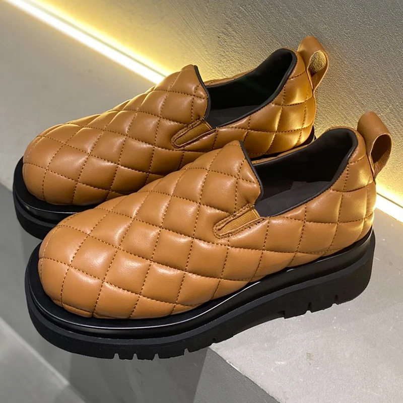 

Туфли женские из натуральной кожи, однотонная повседневная обувь на плоской подошве, с круглым носком, Универсальные лаконичные, на весну-осень