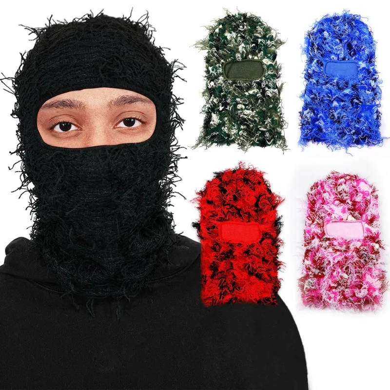 

2023 New Full Face Cover Ski Mask Hat Balaclava Army Tactical CS Windproof Knit Beanies Bonnet Winter Warm Unisex Caps Outdoor
