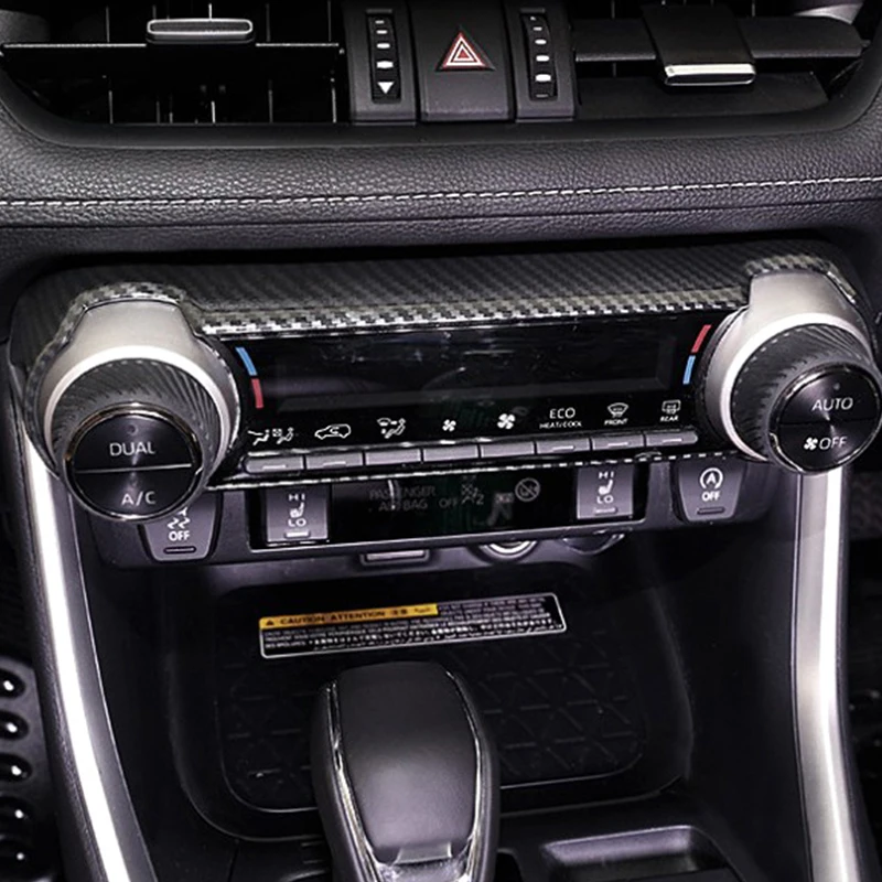 

Для Toyota Rav4 XA50 2019-2021 центральная консоль из углеродного волокна для салона автомобиля AC кондиционер кнопка переключения панель Крышка отдел...