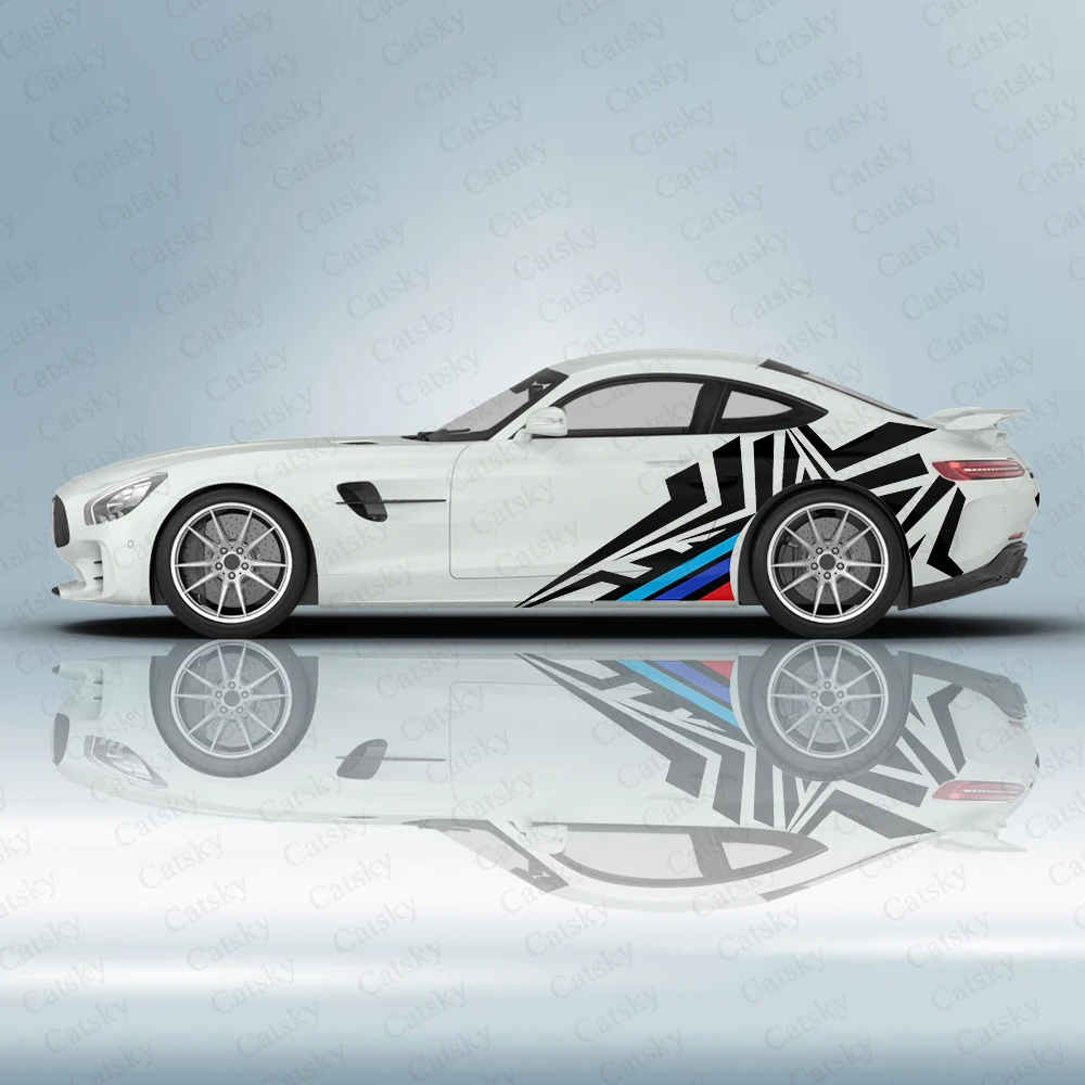 Цветные измельченные автомобильные наклейки боковая графическая упаковка