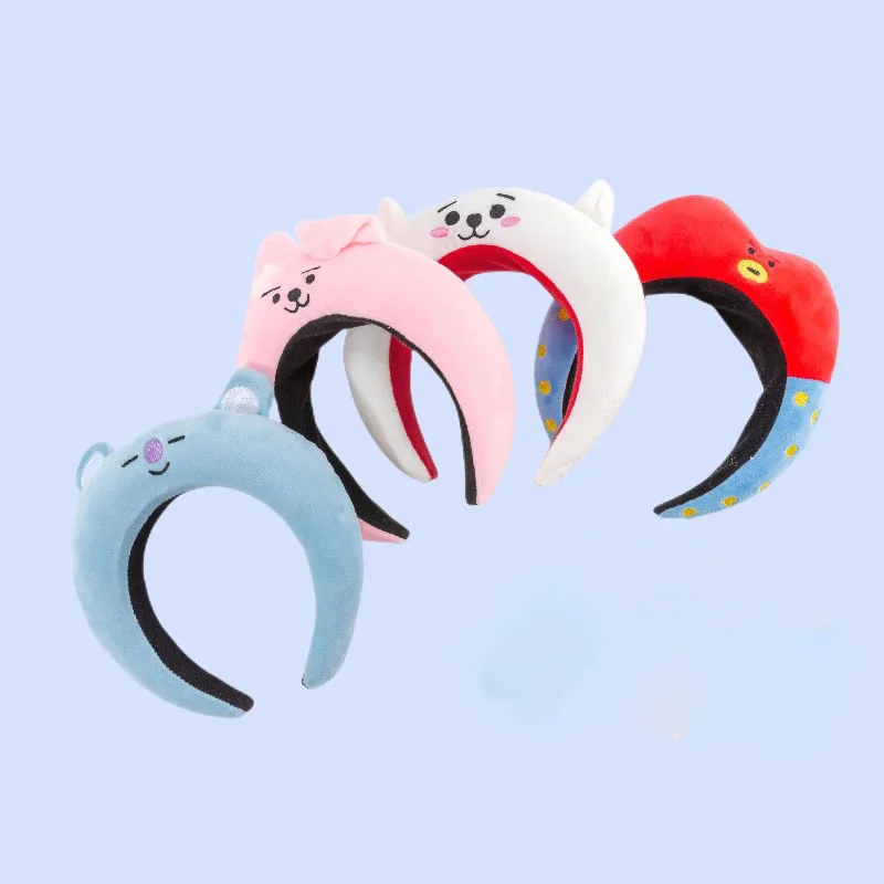 

Kpop Boys Kawaii Bt21 Bangtan Boys Girls Plush Headband Anime Peripherals Girl Heart Animal Hair Accessories Fan Memorial Gift