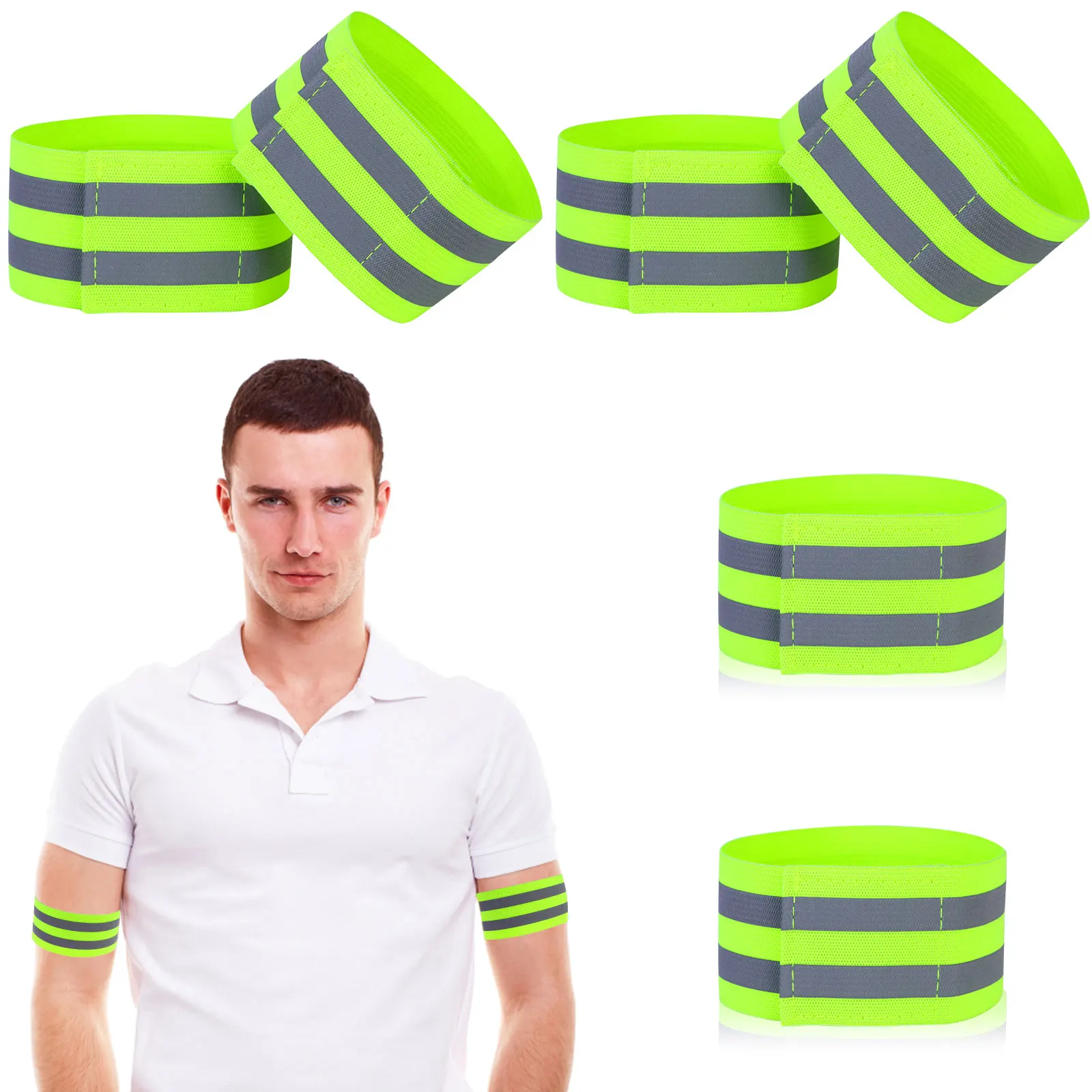 

6 Pcs Reflective Armbands High Visibility Reflective Wristbands