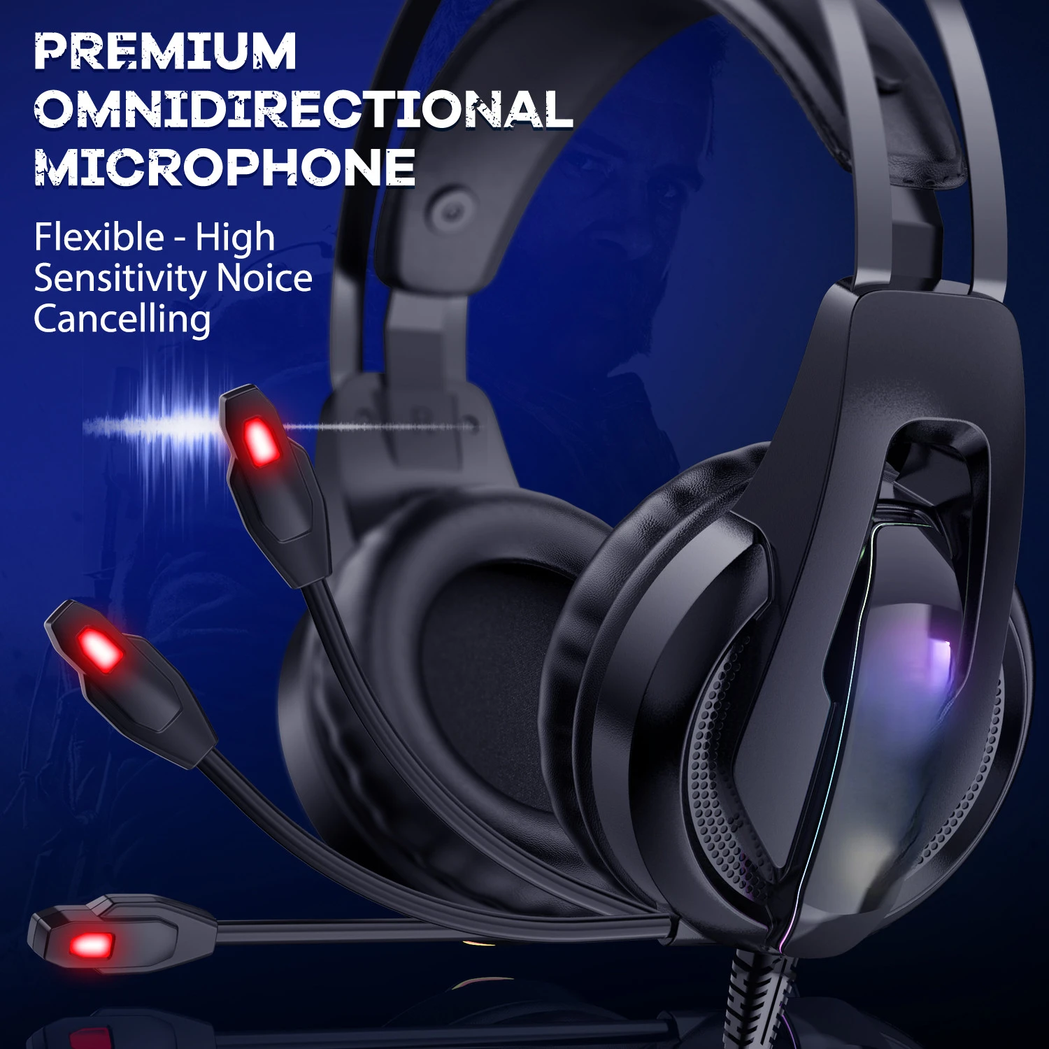 

compatible with Razer shark V2 Pro LED Cancelling Headphone For PS5 Ergonomic Noise PC Gaming Mic Headset USB Game Accessories
