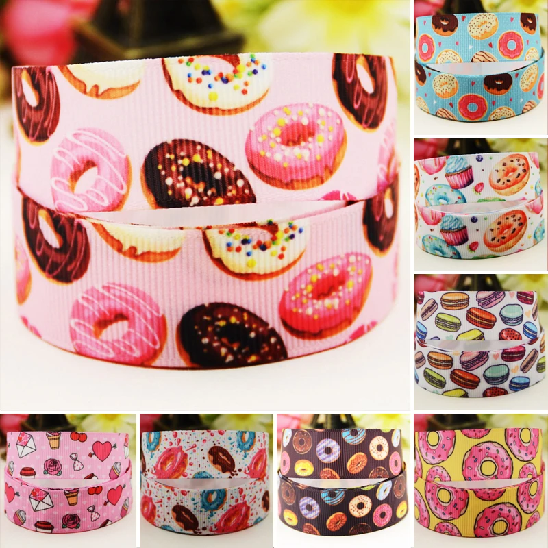 

22mm 25mm 38mm 75mm dessert Cartoon printed Grosgrain Ribbon party decoration 10 Yards