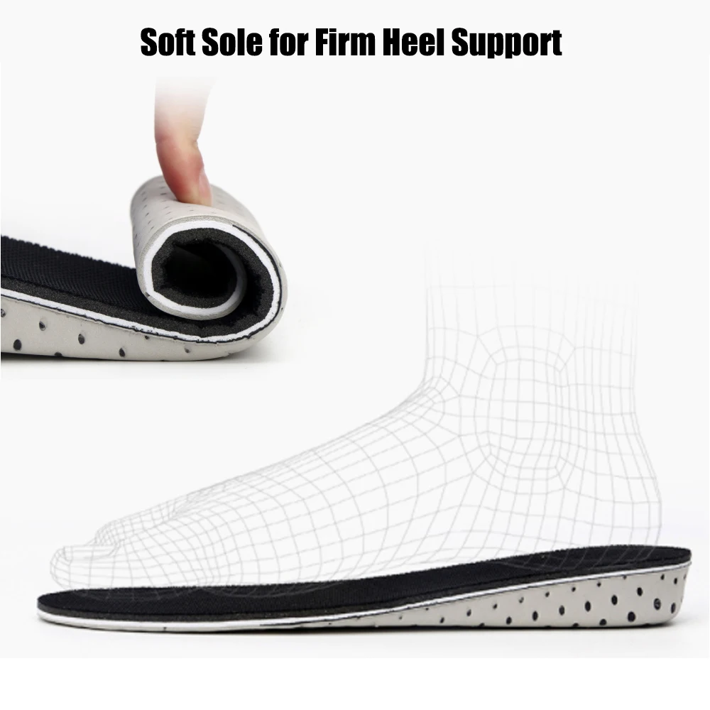 Height Increase Insoles for Men Women Shoes EVA Memory Foam Heel Lift Inserts Taller Shoe Breathable Cushion Heightening Insole