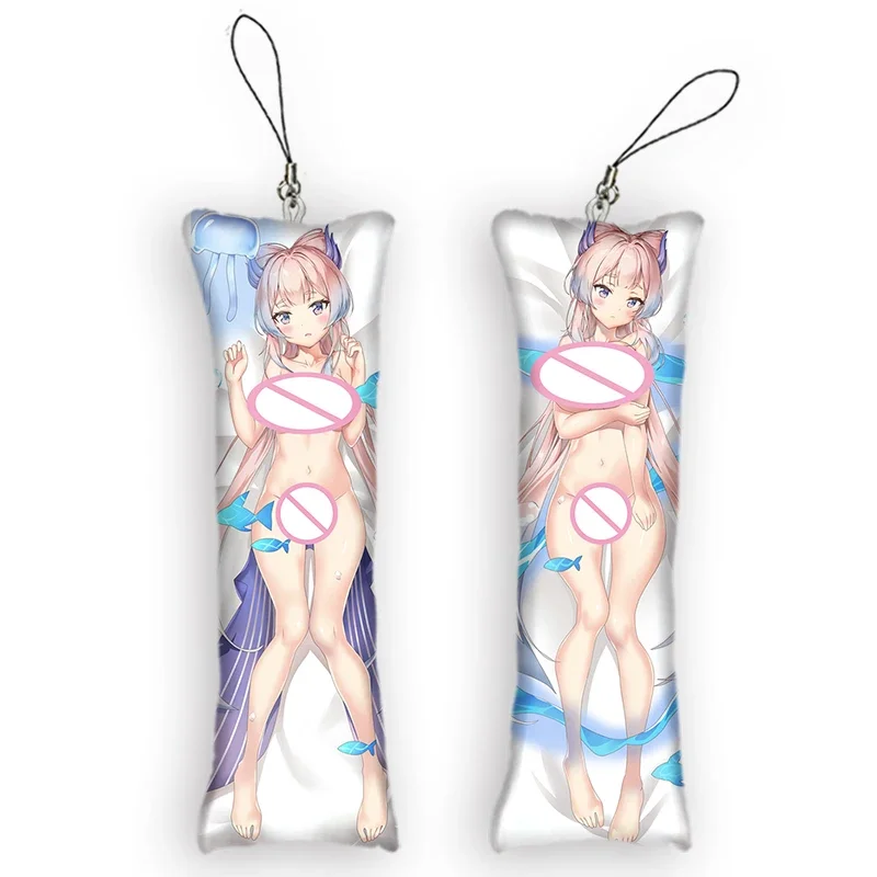Модный Genshin Impact Sangonomiya Kokomi Mini Dakimakura брелок аниме двусторонняя печатная маленькая