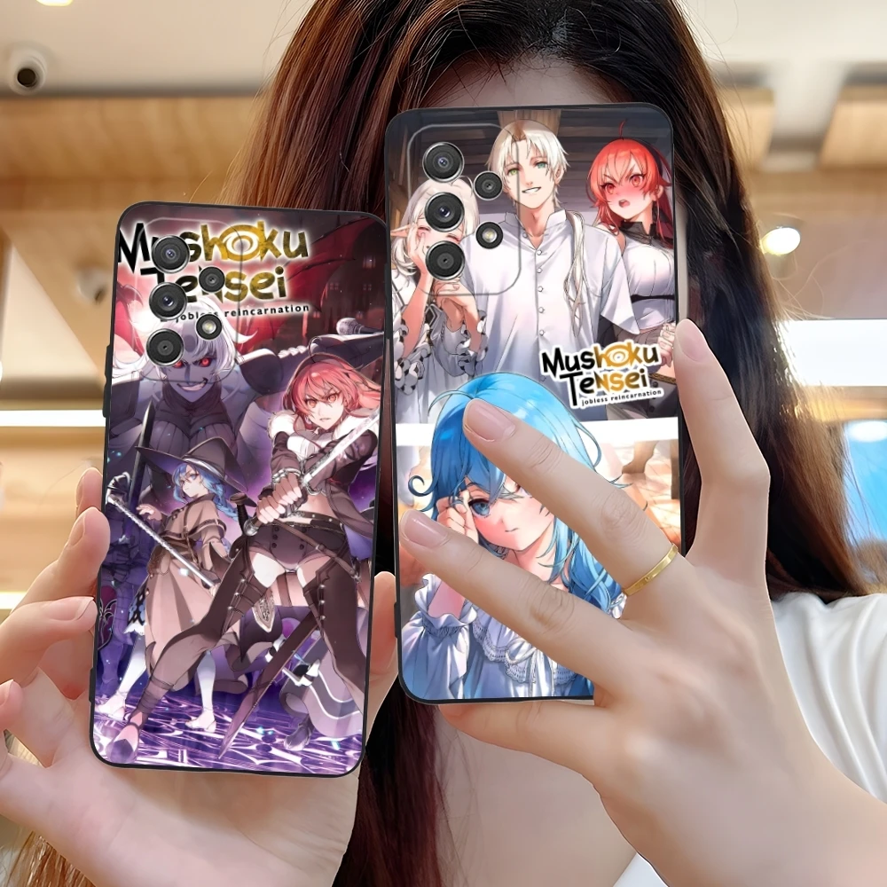 Mushoku Tensei Anime Mobile Cell Phone Case for Samsung Galaxy A91 73 71 70 54 53 52 34 24 23 21 S 5G Black Cover Shell