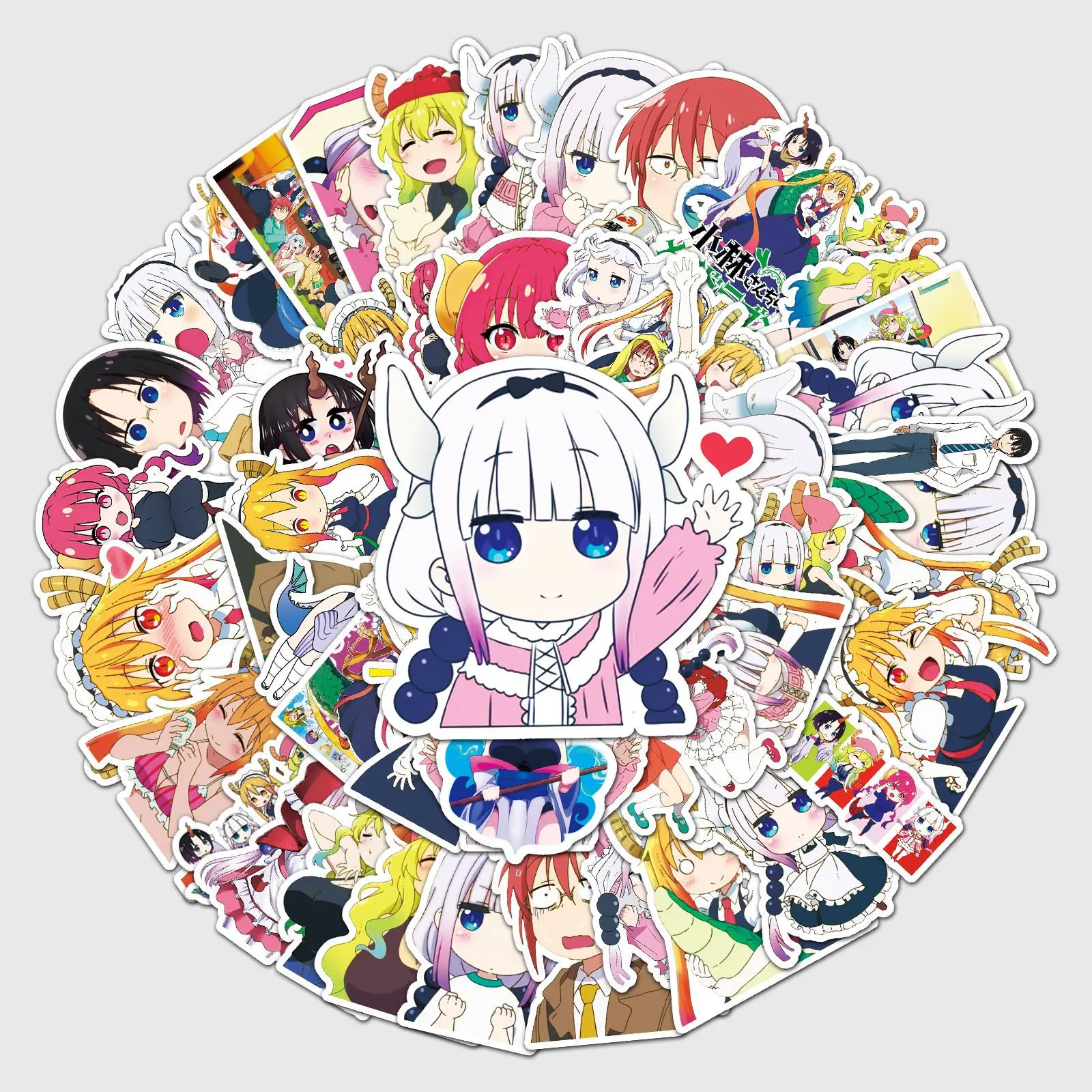 

50 шт. новые канцелярские наклейки Miss Kobayashi's Dragon Maid велосипед Дорожный чемодан ноутбук классические Мультяшные ПВХ наклейки для детей подарок