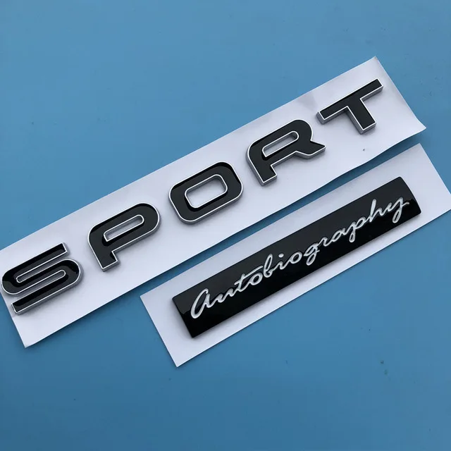 

Black SPORT Autobiography Letters Emblem Bar Logo Fit for Land Range Rover SV Edition Bar Badge Car Styling Trunk Stickers