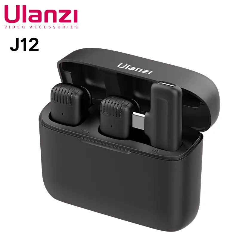

Ulanzi J12 Wireless Lavalier Microphone System Audio Video Voice Recording Mic for iPhone Android Mobile Phone Laptop PC Live