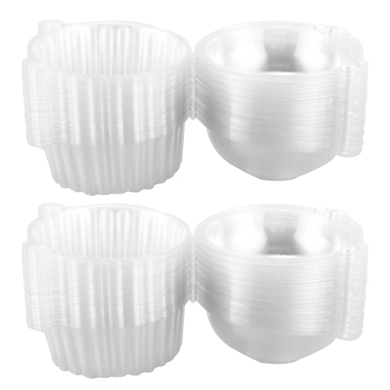 

100 X Single Plastic Clear Cupcake Holder / Cake Container Dome Muffin Carrier