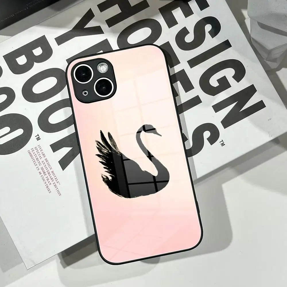 Фото Чехол для телефона Wildflower 3D Black Swan для iPhone 12 13 14 15 16 17 Pro Max Plus, модный, с дизайном «Лебединое озеро», с мягкими краями, HYBXAXC №2