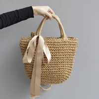 fashion women handbag straw woven bag casual summer beach vacation tote bags casual lady singer shoulder purse