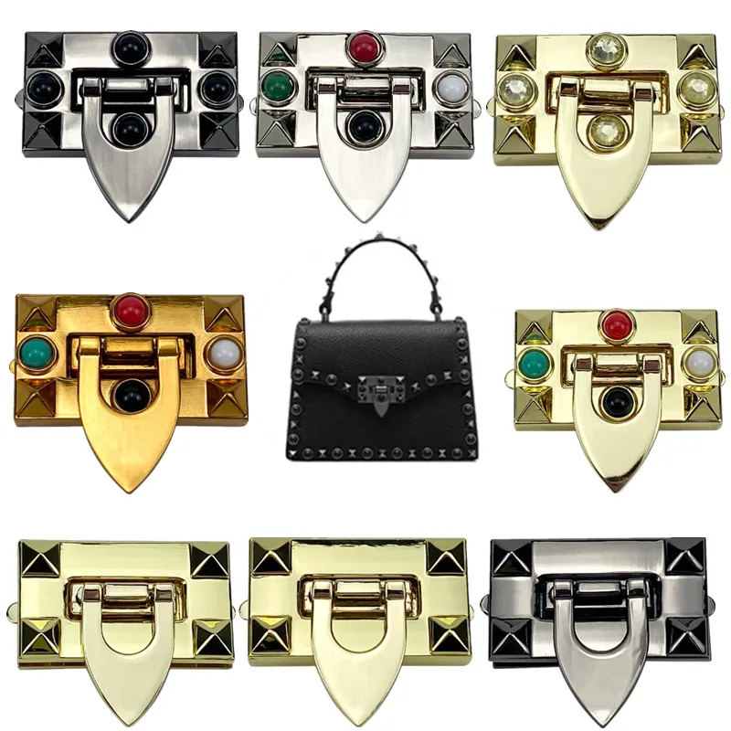 

Handbag with Lock Square Zinc Alloy Bullnose Lock Bag Parts For Diy Women's Bag
