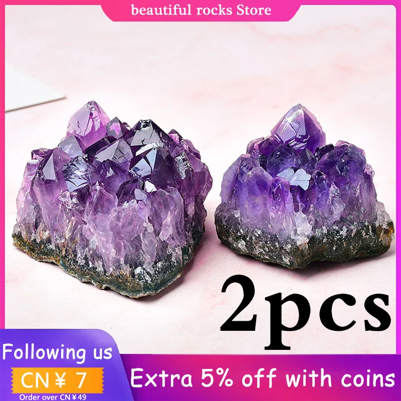 

Natural Crystal Raw Amethyst Cluster Geode Irregular Purple Quartz Stone Energy Healing Mineral Crystal Rock Specimen Room Decor