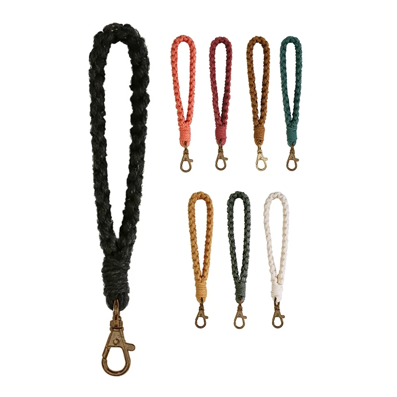 Macrame Keychain Wristlet Bracelet Handcrafted Boho Accessories Wristlet Keychain For Keys Purse