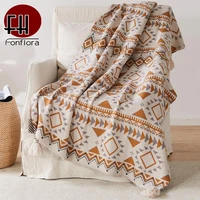 bohemian knitted blankets for bed sofa throw blankets plaid bedthread on the bed soft warm air condition blankets decorative