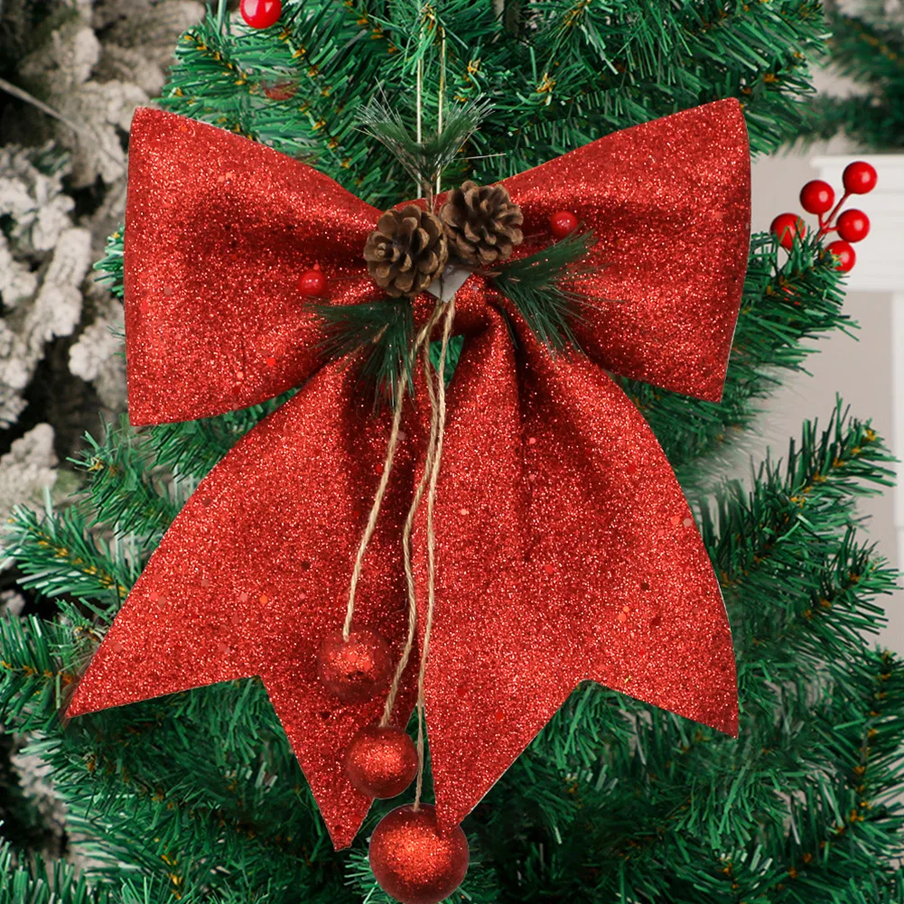 Рождественские украшения с бантиками хорошей формы Праздничные Простота в