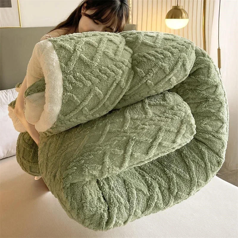 

Мягкое супер Толстое Зимнее теплое одеяло, искусственные одеяла из кашемира ягненка, Утяжеленные одеяла для кровати, уютное толстое одеяло